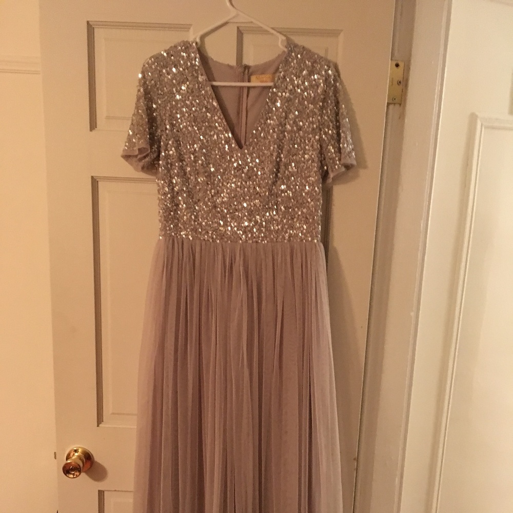 Silver sequined gown